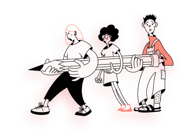 Teachers carrying a giant pencil — Gradde takes the weight of grading off your shoulders